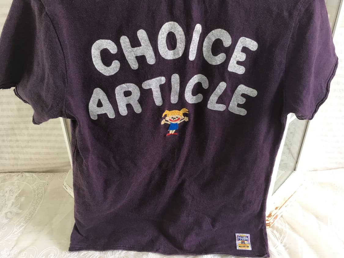 일본빈티지 rough 퍼플 패치 너드 포켓 티셔츠 상품이미지4