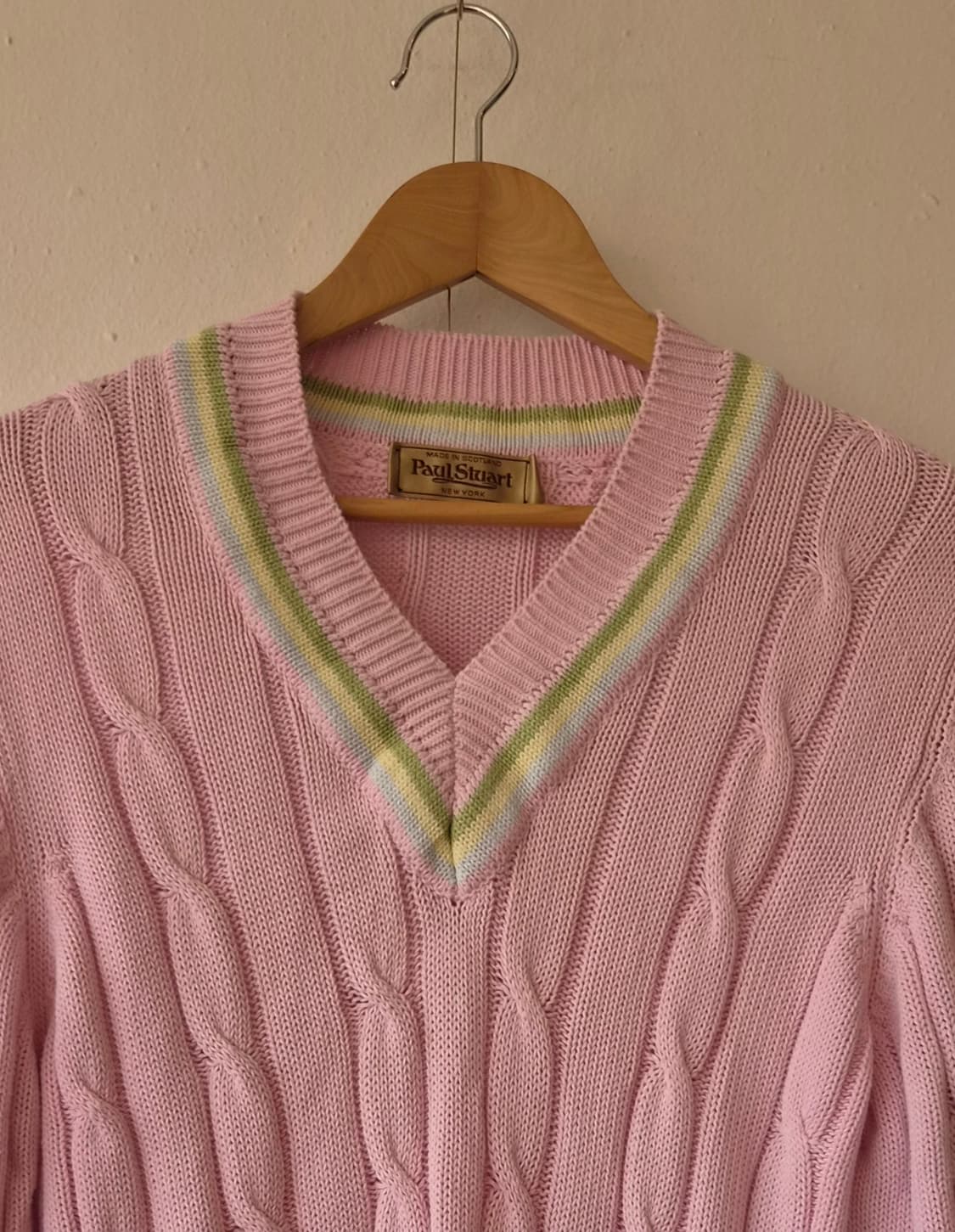 폴스튜어트 Paul stuart 남성 테니스브이넥케이블니트 S사이즈 상품이미지1