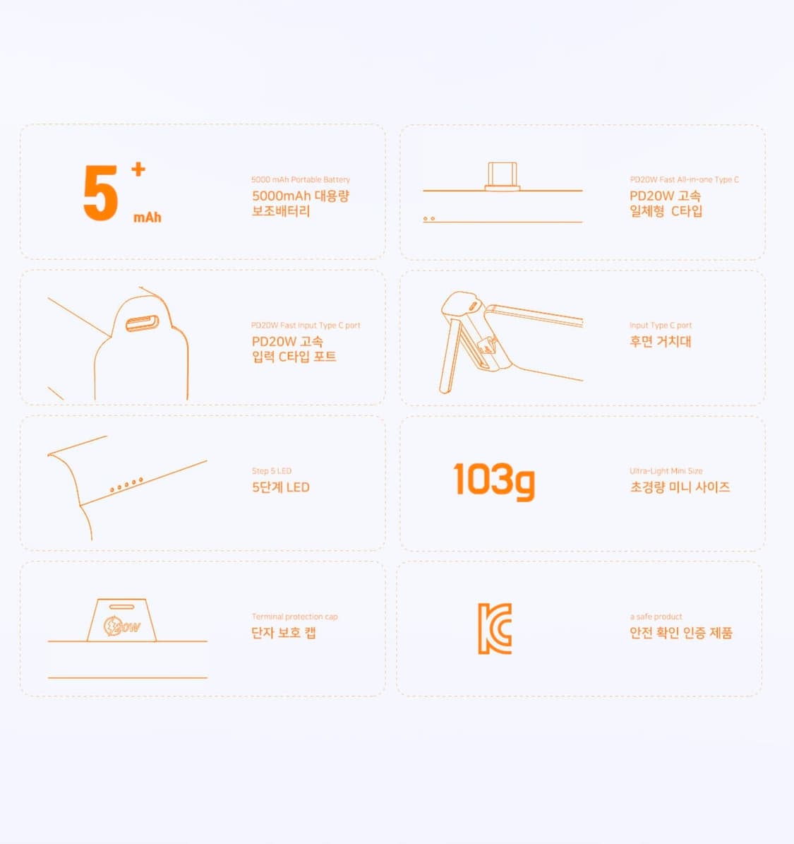 드리온 무선 미니 도킹형 일체형 고속 보조배터리 삼성 C타입 상품이미지3