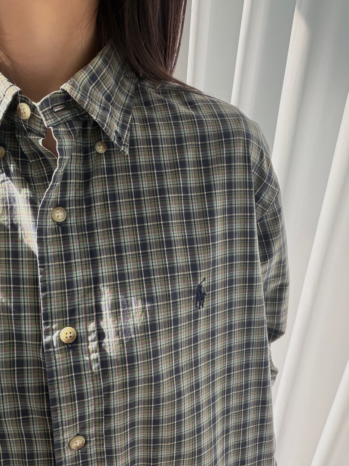 [M]폴로 랄프로렌 클래식핏 옥스포드 체크 셔츠 상품이미지3