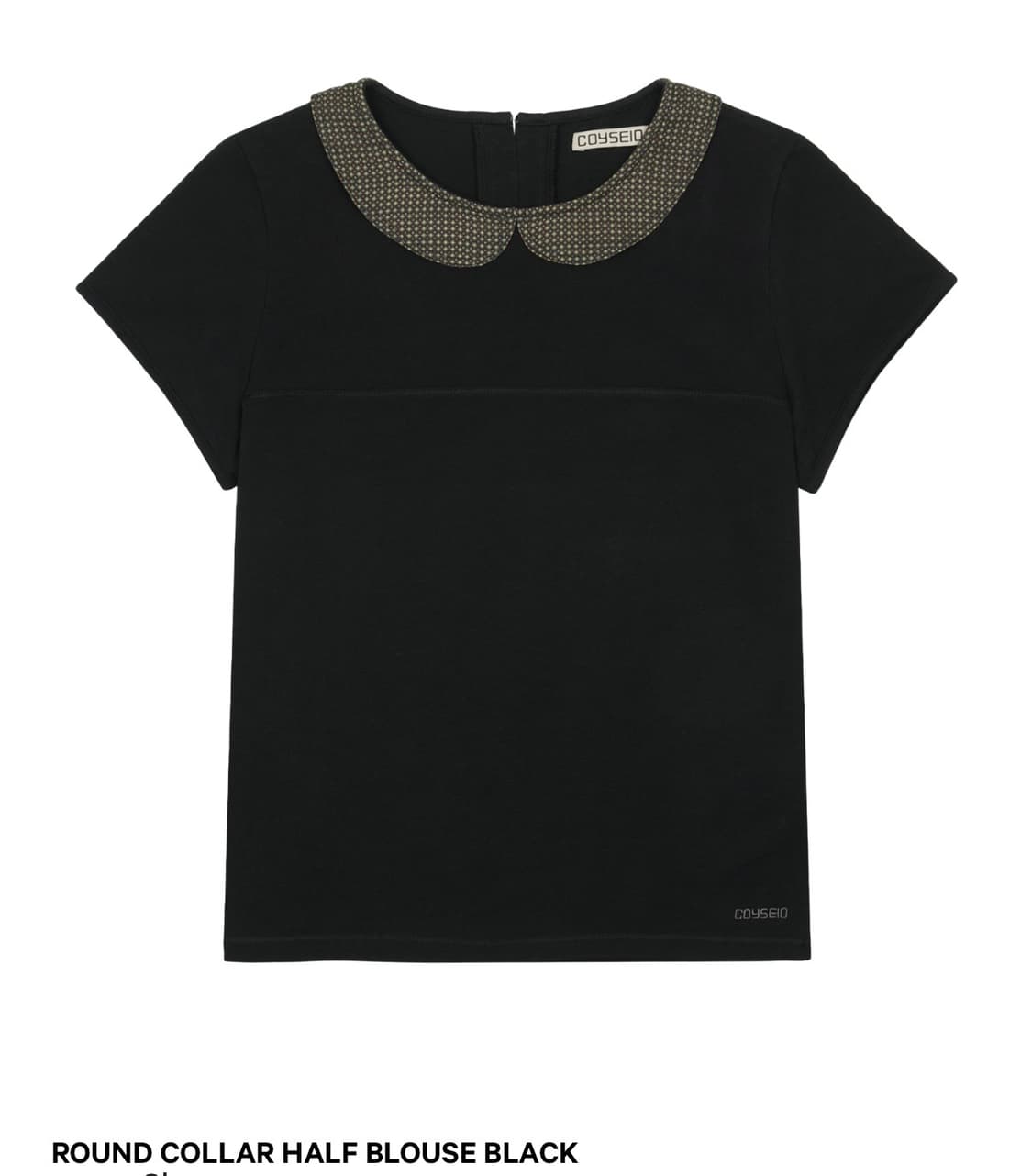 ROUND COLLAR HALF BLOUSE BLACK 상품이미지1