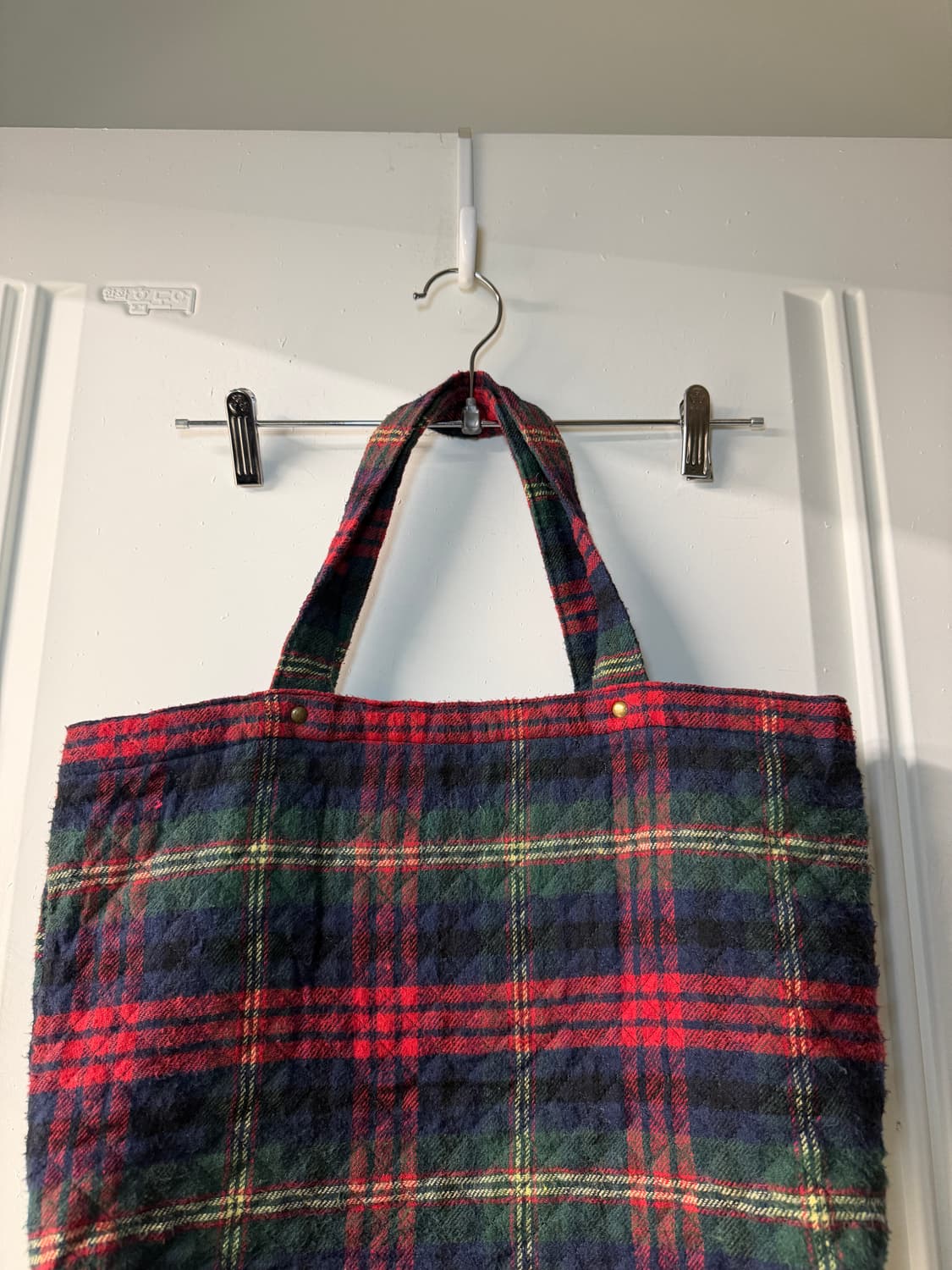 일본빈티지 타탄체크 겨울 토트백 상품이미지5