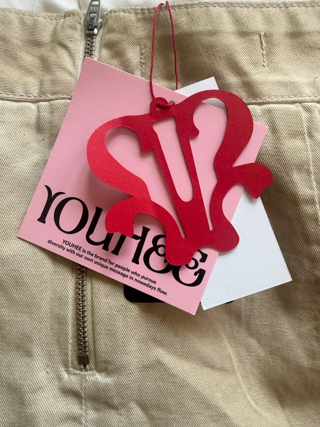 유희 COTTON 스커트 S 베이지 새상품 상품이미지3