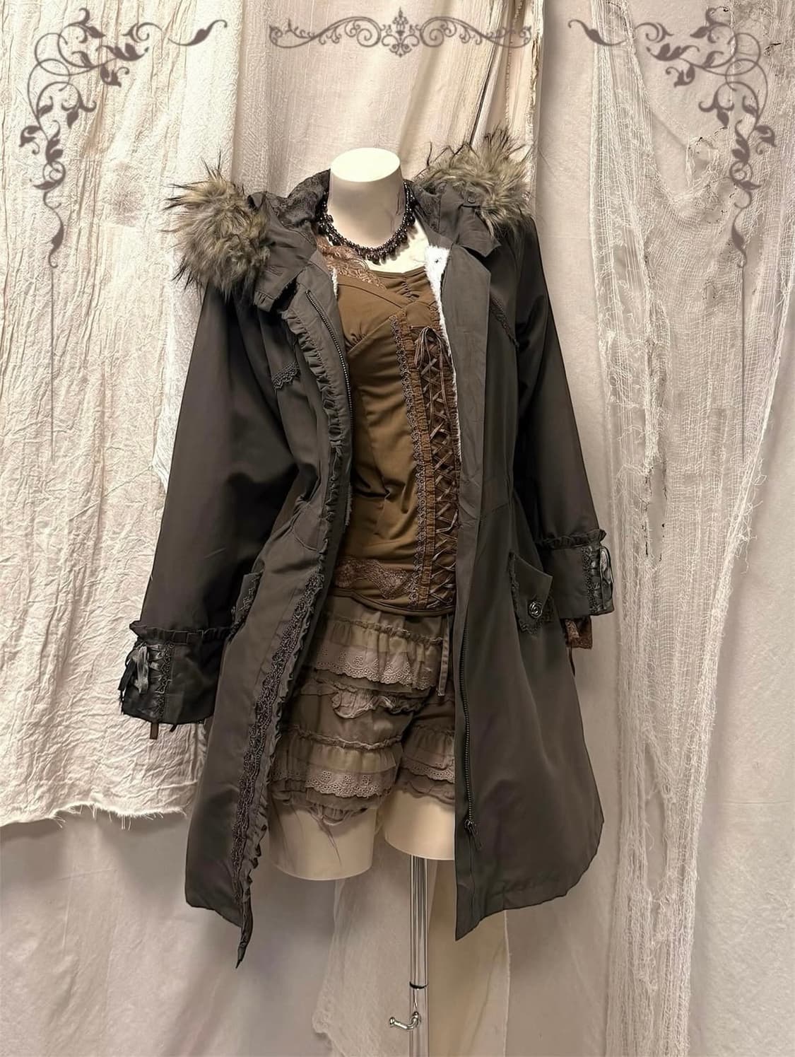 Axes femme Fairy Lace Pointed Field Coat 상품이미지1