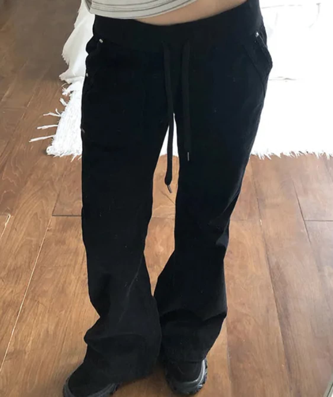 ootj 로우라이즈 부츠컷 버터플 루즈 플레어 팬츠 상품이미지4