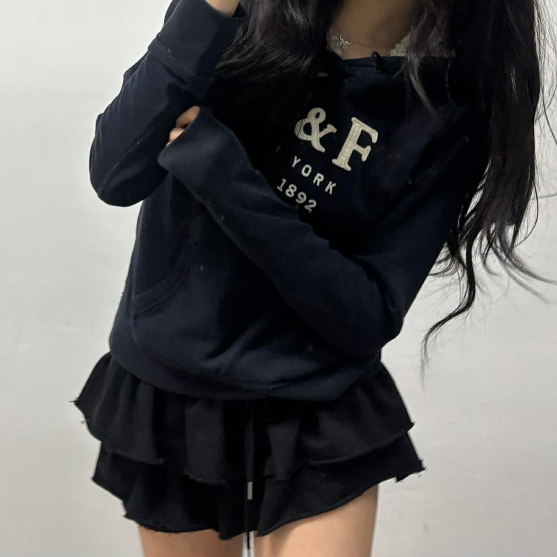 아베크롬비 y2k 울프죠 양털 대대장 스웻 셔츠 후드티(L) 상품이미지2
