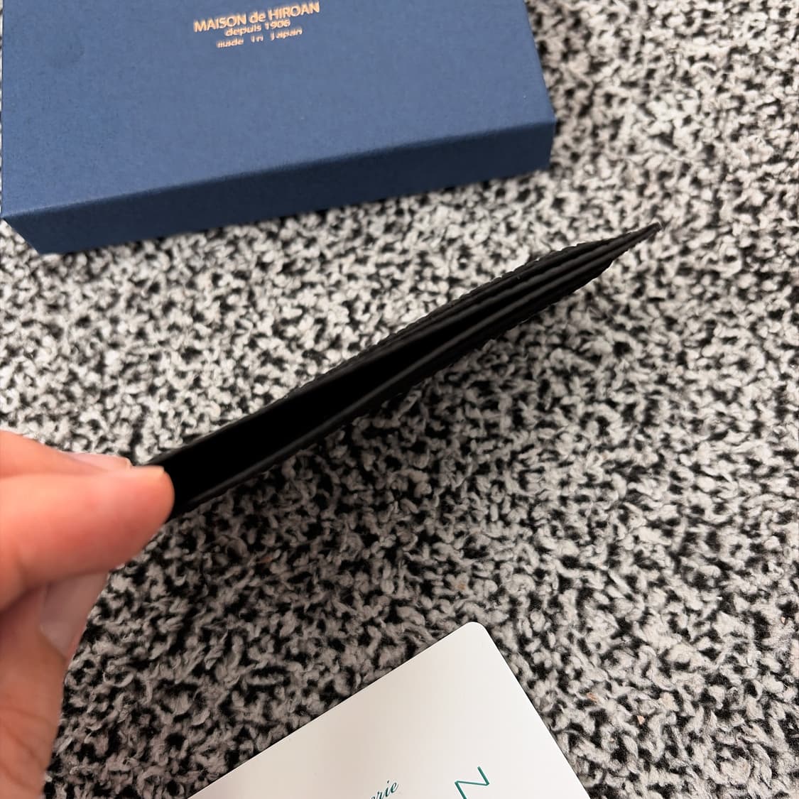 (정품/새상품) 메종 드 히로안 블랙 도마뱀 가죽 카드지갑 상품이미지3