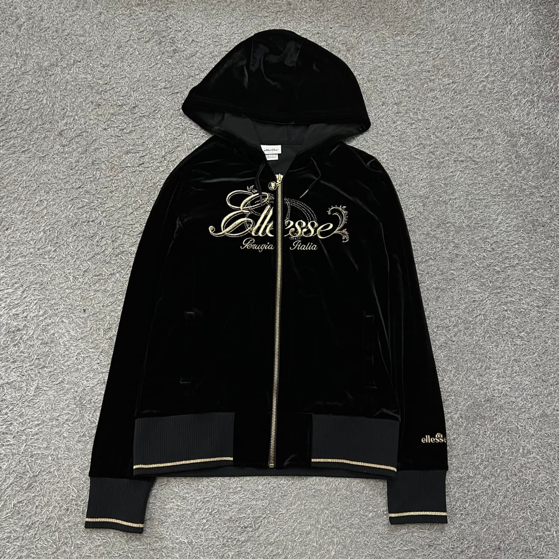 [우먼95] 엘레쎄 벨벳 후드집업 상품이미지2