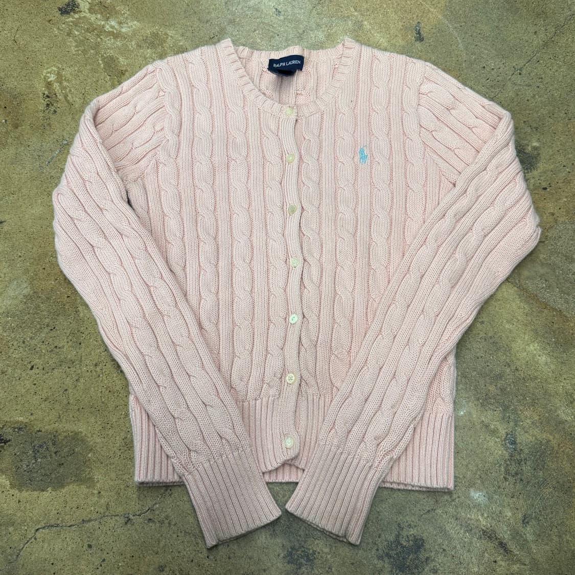 폴로 랄프로렌 딸기우유 꽈배기 니트 가디건  상품이미지2