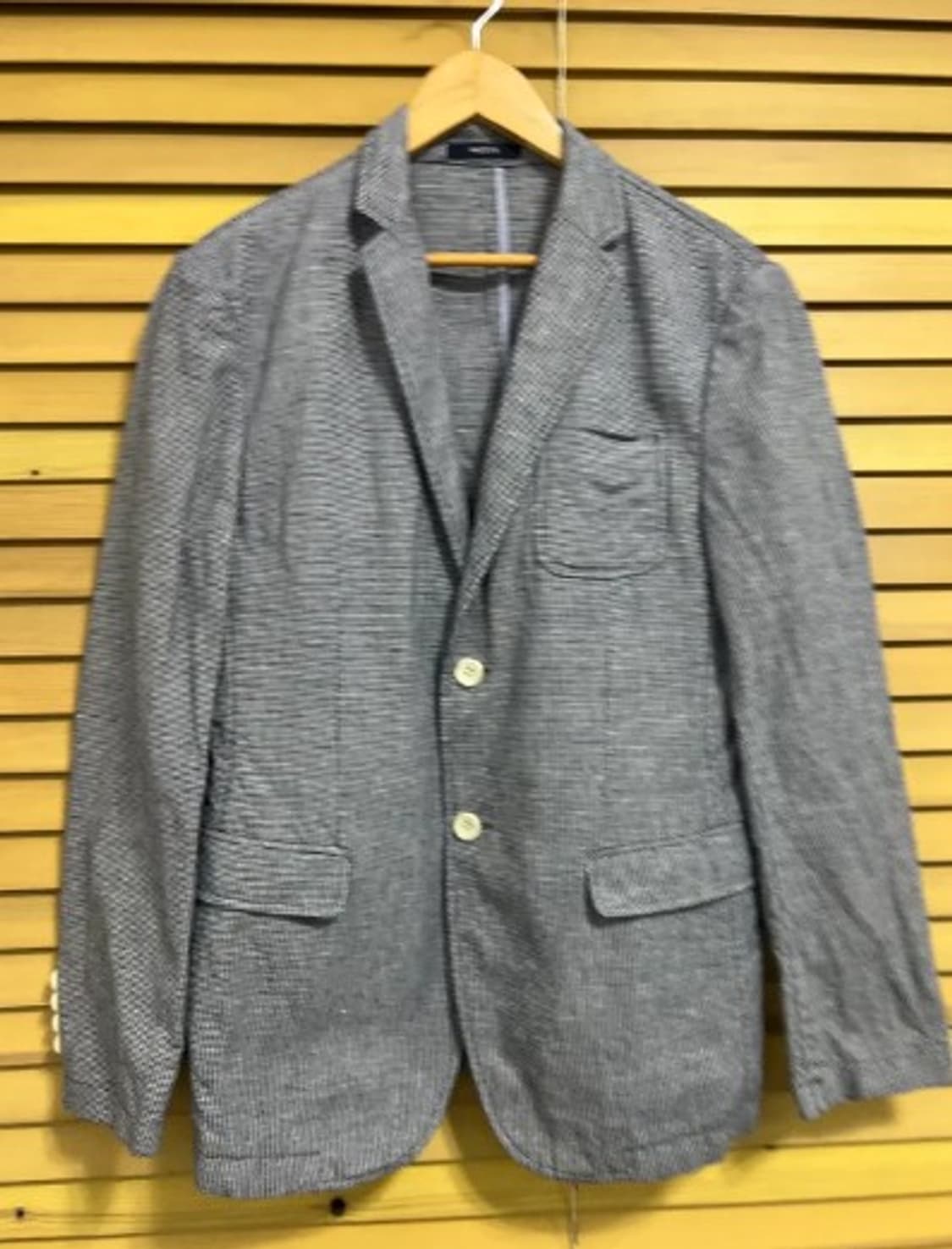 헤지스 남성 하운드투스체크 코튼린넨자켓 95 상품이미지2