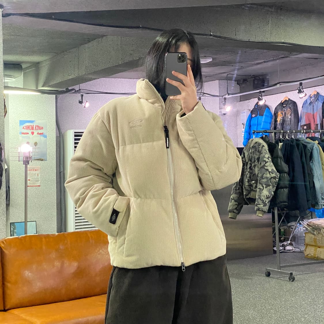 몽벨 스몰로고 코로듀이 아이보리 숏패딩 B3833 상품이미지1