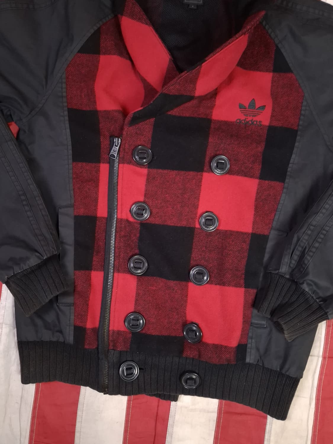 새제품급 오리지날  아디다스 버팔로체크 봄버자켓 상품이미지2