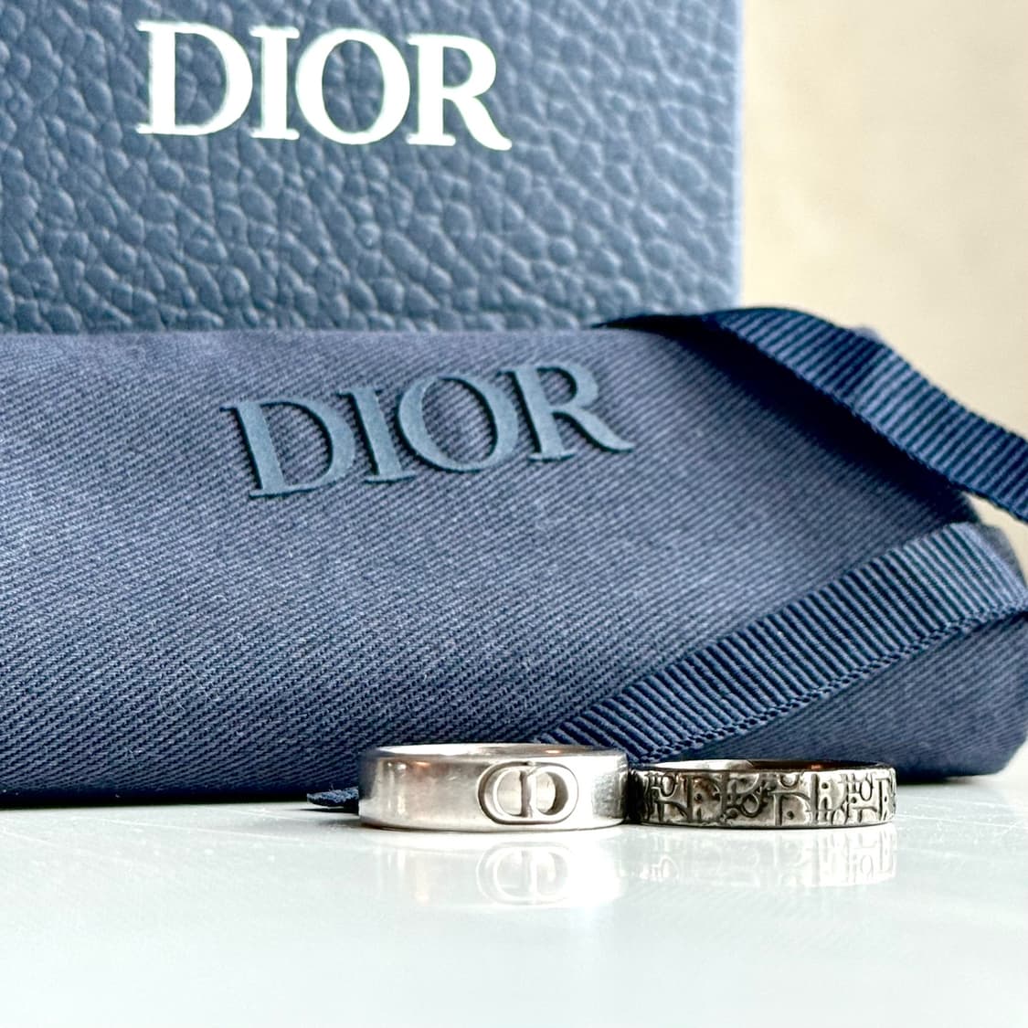 [정품] 24FW 디올 반지 남성용 Dior Oblique 반지 세트 상품이미지2