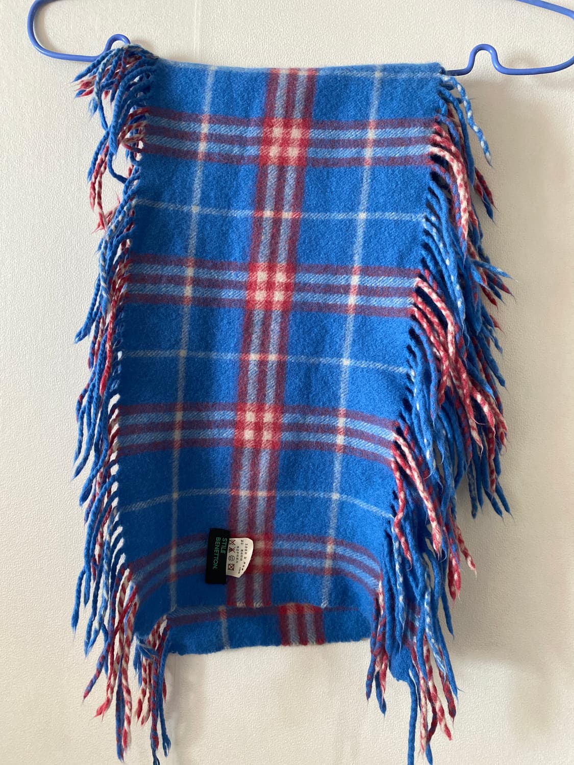 베네통 캐시미어 체크 머플러 상품이미지1