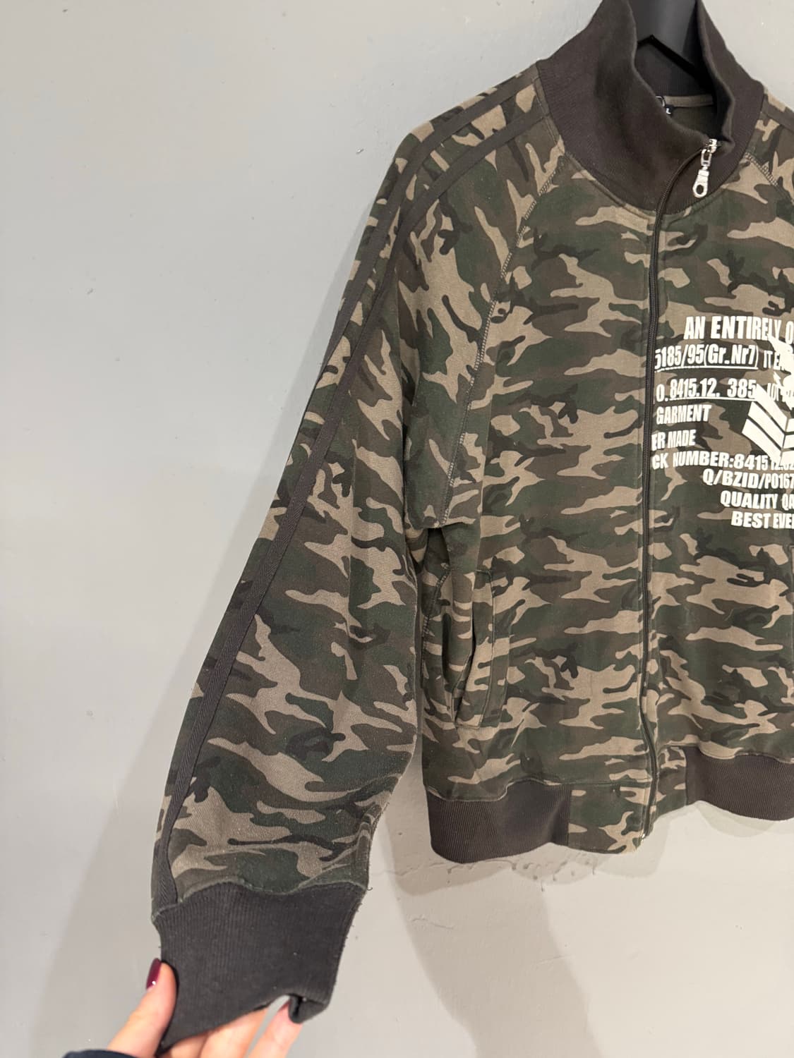 camo pattern side line printing zip-up 상품이미지7