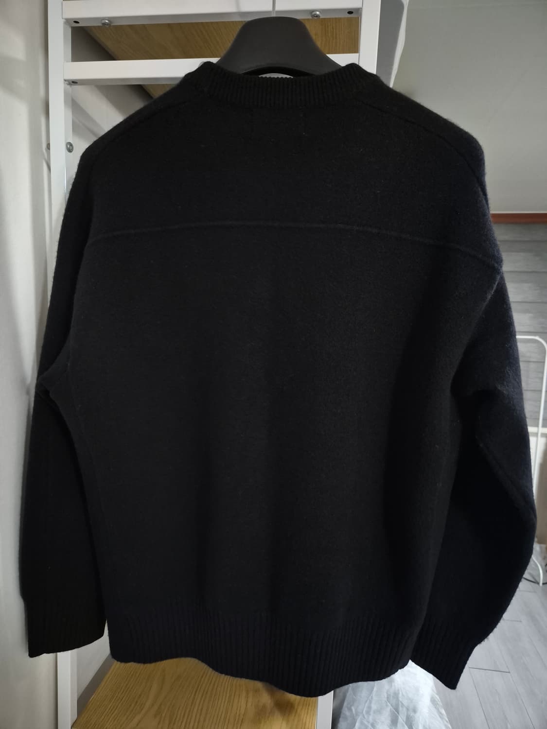 타임옴므 울 라운드 니트 100 블랙 상품이미지2