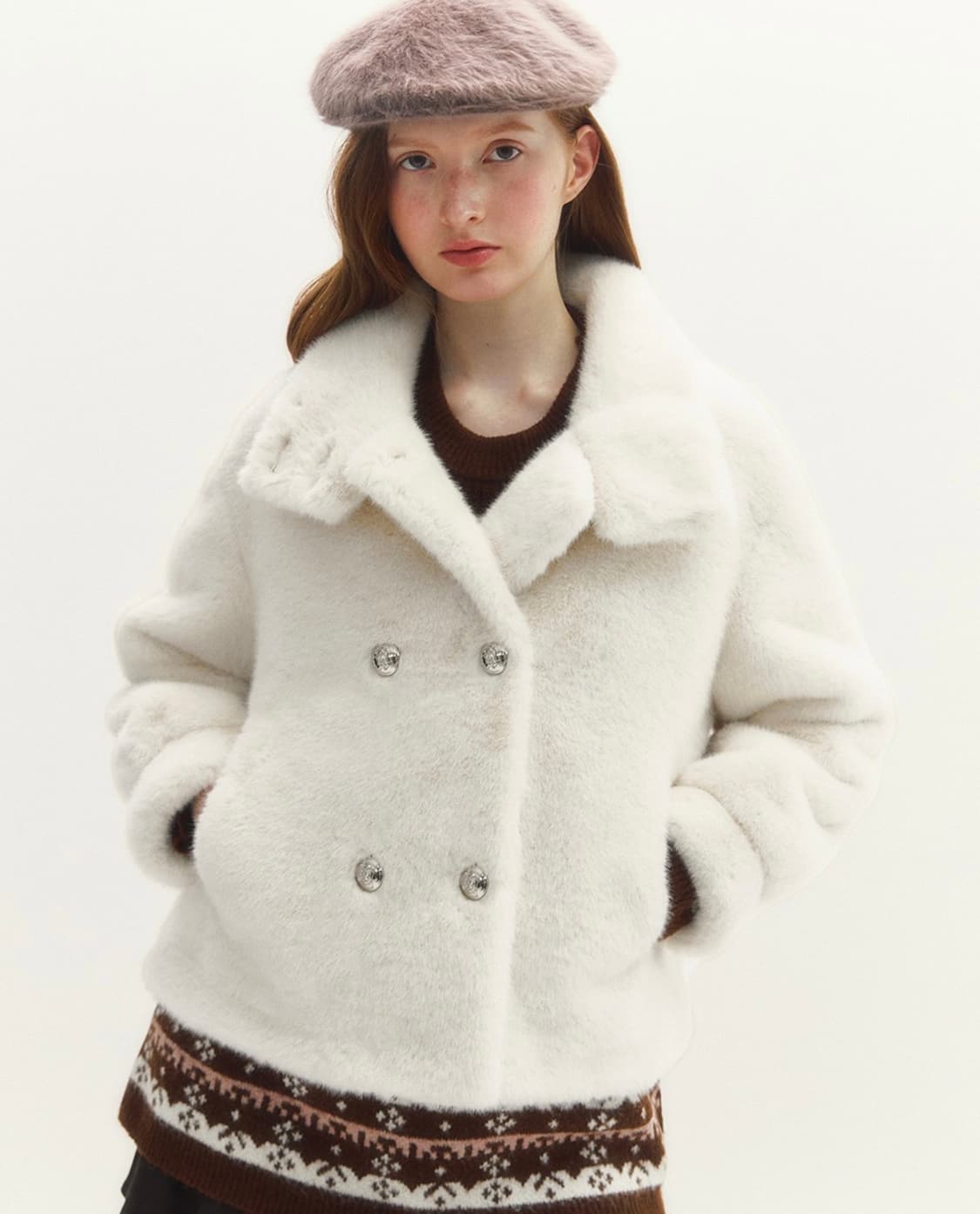 마리끌레르 더블 브레스티드 퍼자켓 상품이미지2