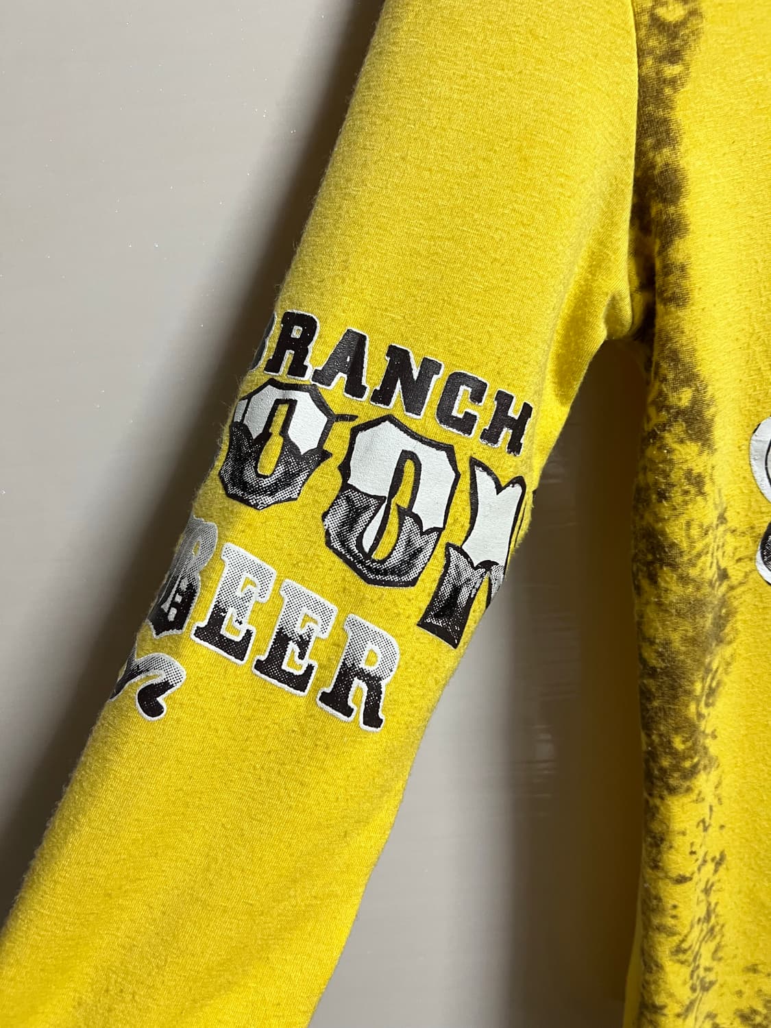 Y2k D&G 옐로우 프린팅 긴팔 티셔츠 상품이미지3