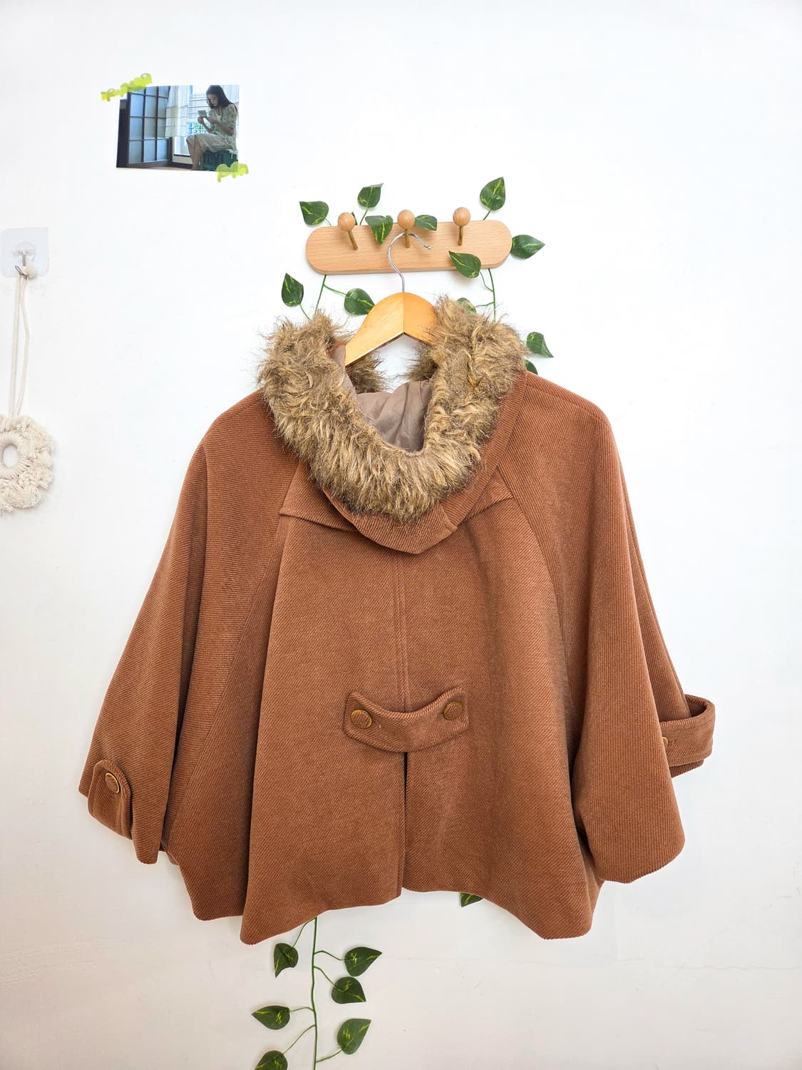 브라운 케이프 코트 상품이미지5