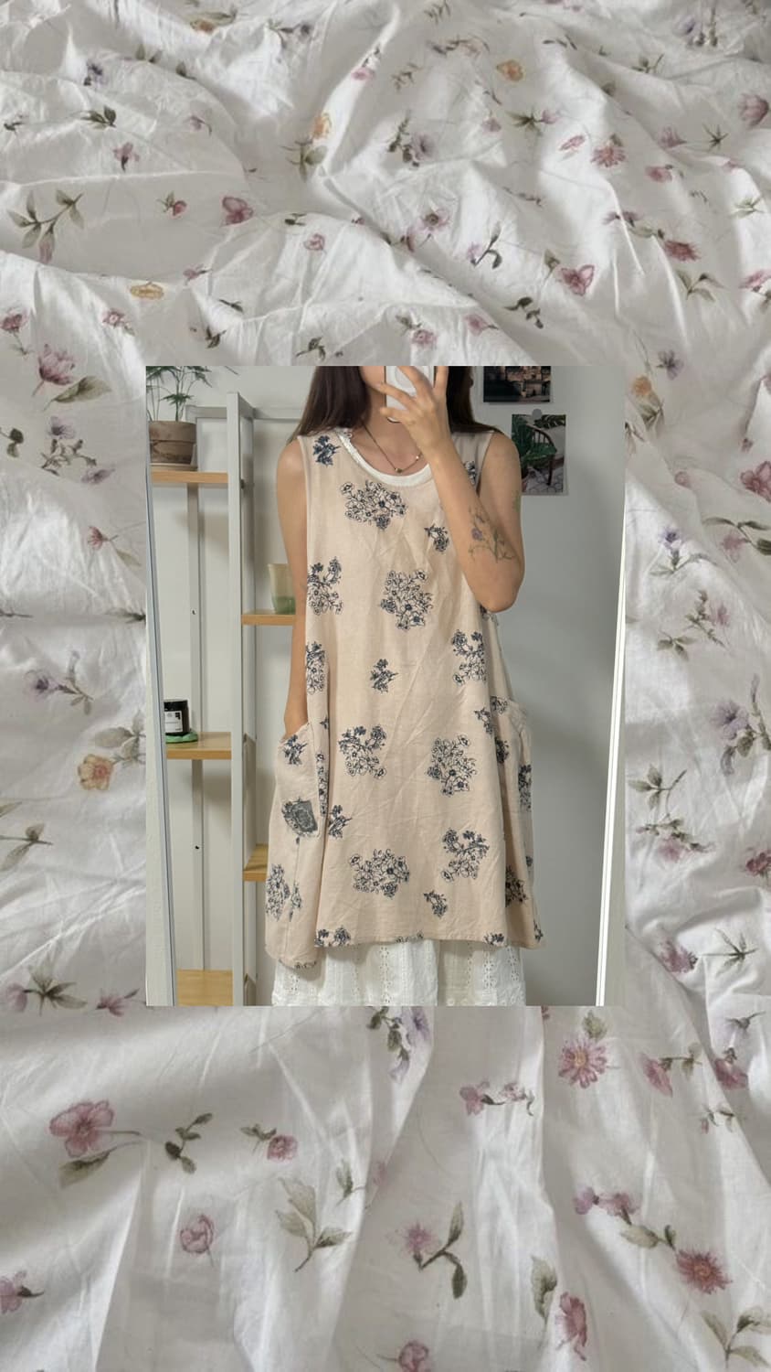 begie flower layerd ops 상품이미지1