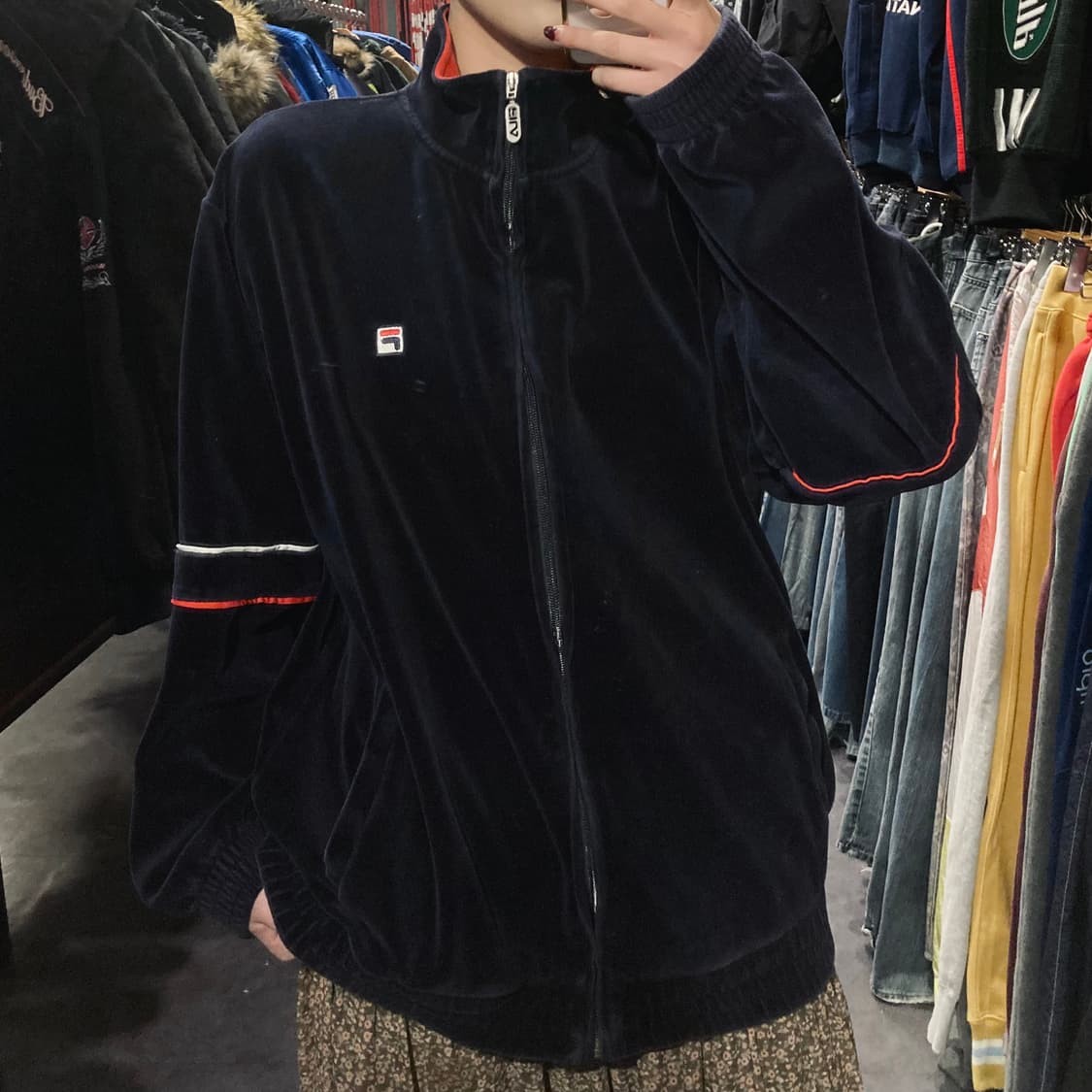 [IM] 필라 벨벳 집업 네이비 상품이미지3