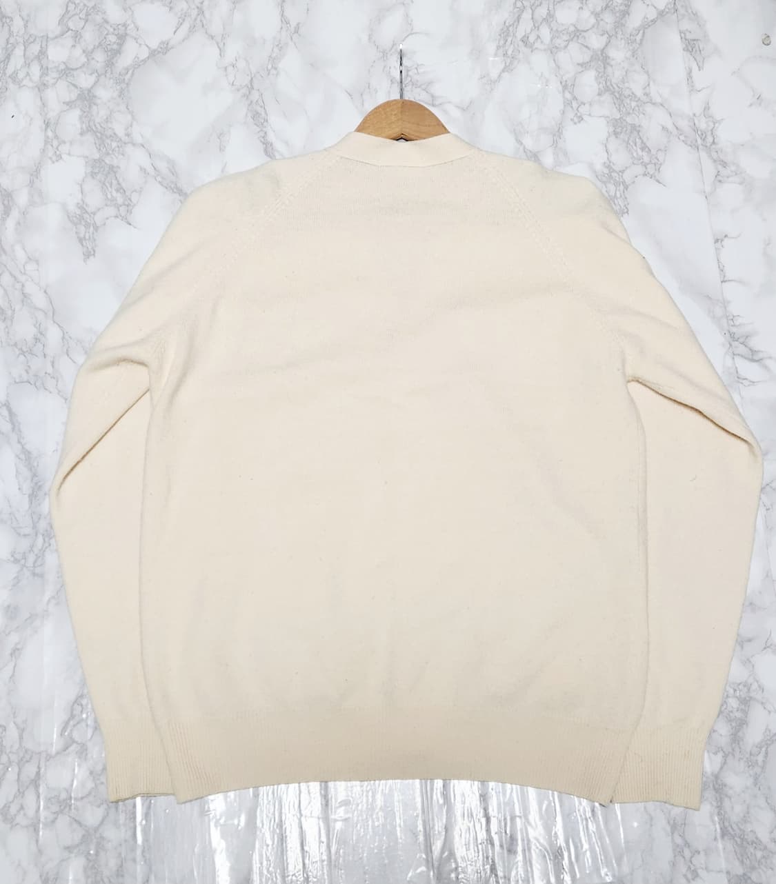 라코스테 연노랑x아이보리 울 가디건 상품이미지4