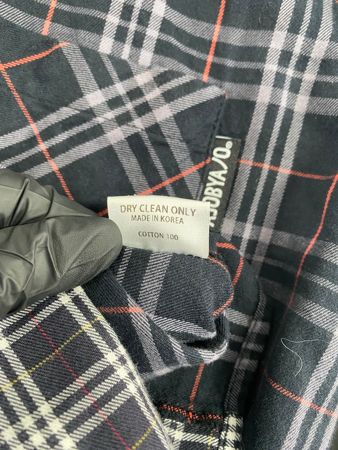 아조바이아조 오버 체크 믹스 셔츠 네이비 F  size 가슴(단면) 59 상품이미지5