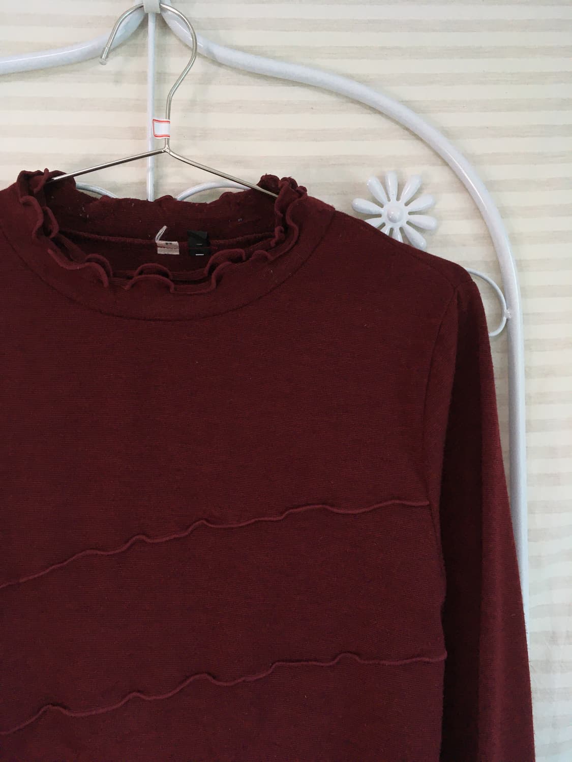 빈티지 레드 플라워 넥 긴팔 니트 y2k 스트릿 갸루 펑키 일본빈티지69 상품이미지4