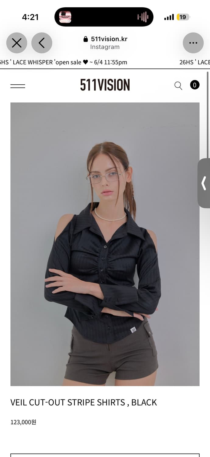 511비전 vision cut out stripe shirt 컷아웃 셔츠 상품이미지1