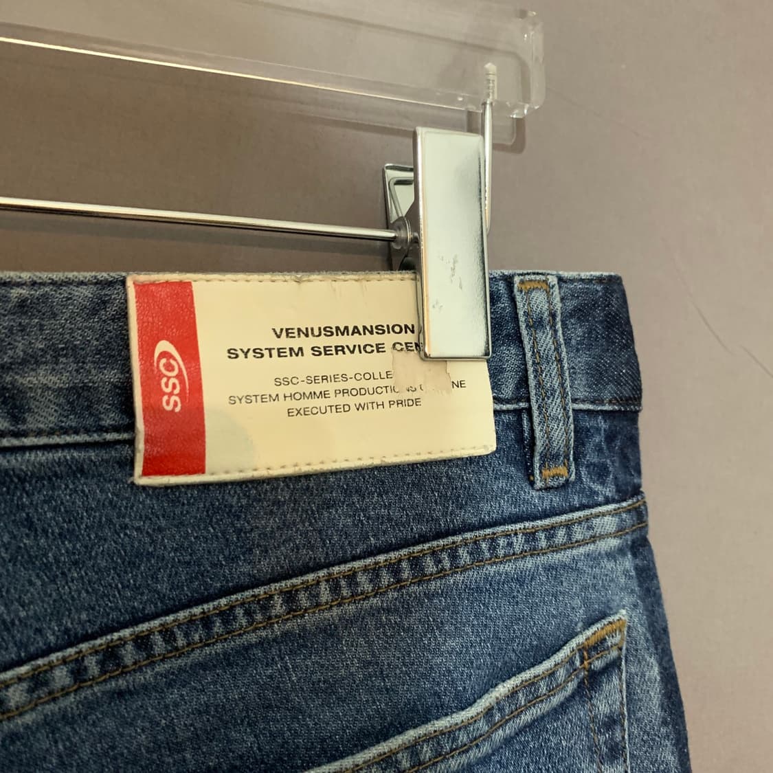 30인치 시스템옴므 18 사이드 배색 워싱 컷팅 스판 데님 청바지 상품이미지3
