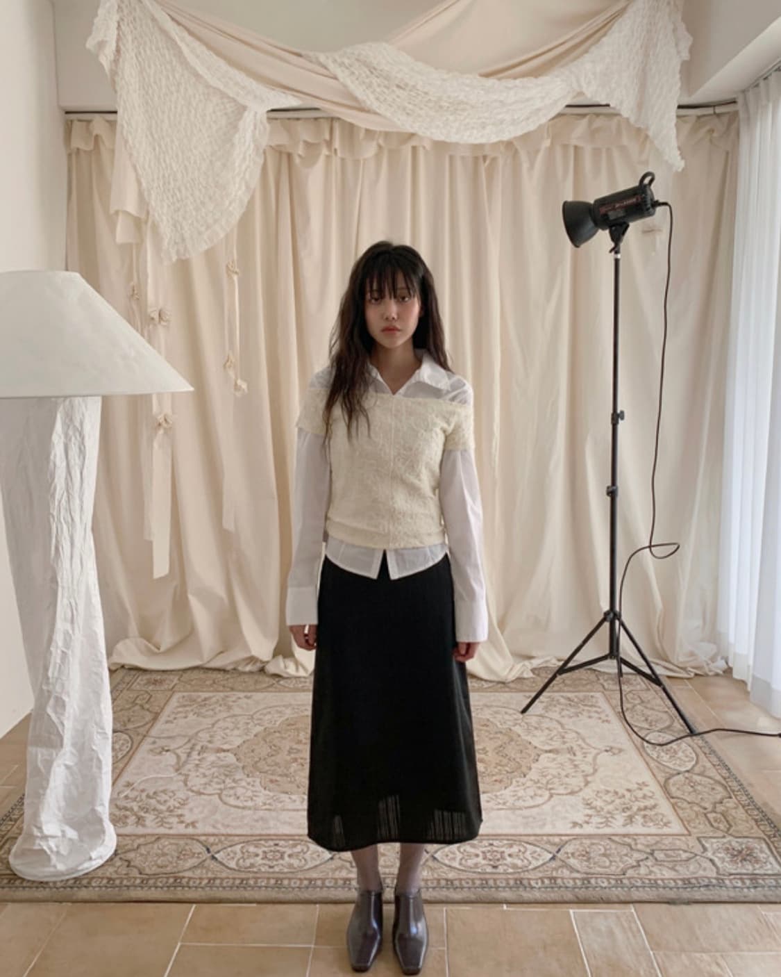 모렌트 레이어드 오픈숄더 티셔츠 상품이미지3