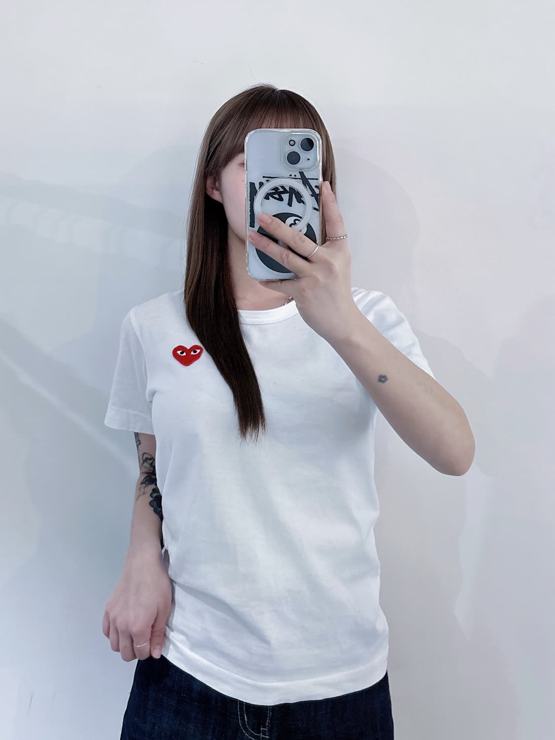 꼼데가르송 하트와펜 화이트 반팔 상품이미지2