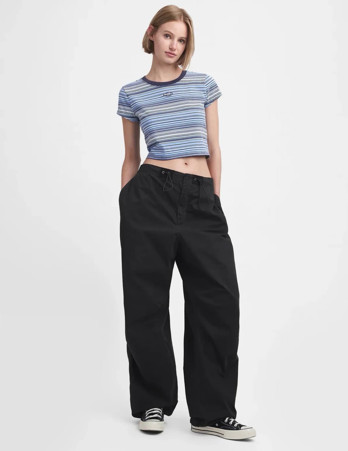 GAP X MADHAPPY 한정판 오버핏 사틴 카고팬츠 블랙 M 상품이미지4