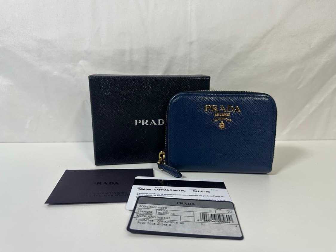프라다 지퍼 카드지갑 딥블루(OS) 상품이미지1