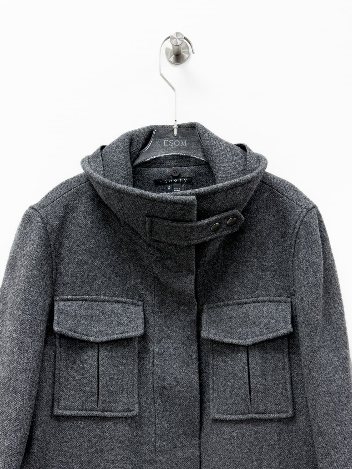 띠어리 유틸리티 하이넥 퀼팅 라이너 울 코트 상품이미지2