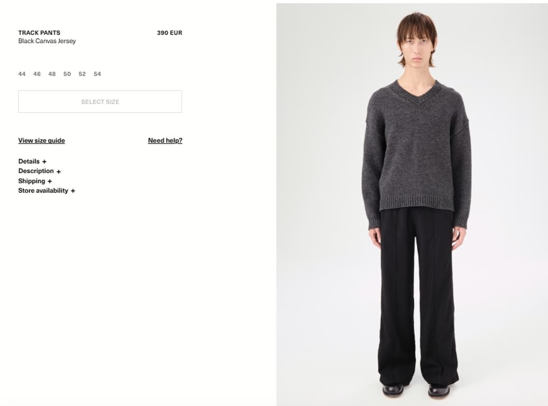 아워레가시 트랙 팬츠 블랙 캔버스 지지 상품이미지2