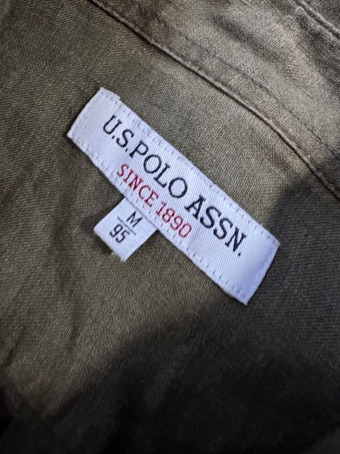 US 폴로 아센 22년도 린넨 긴팔 셔츠 M 카키 상품이미지3