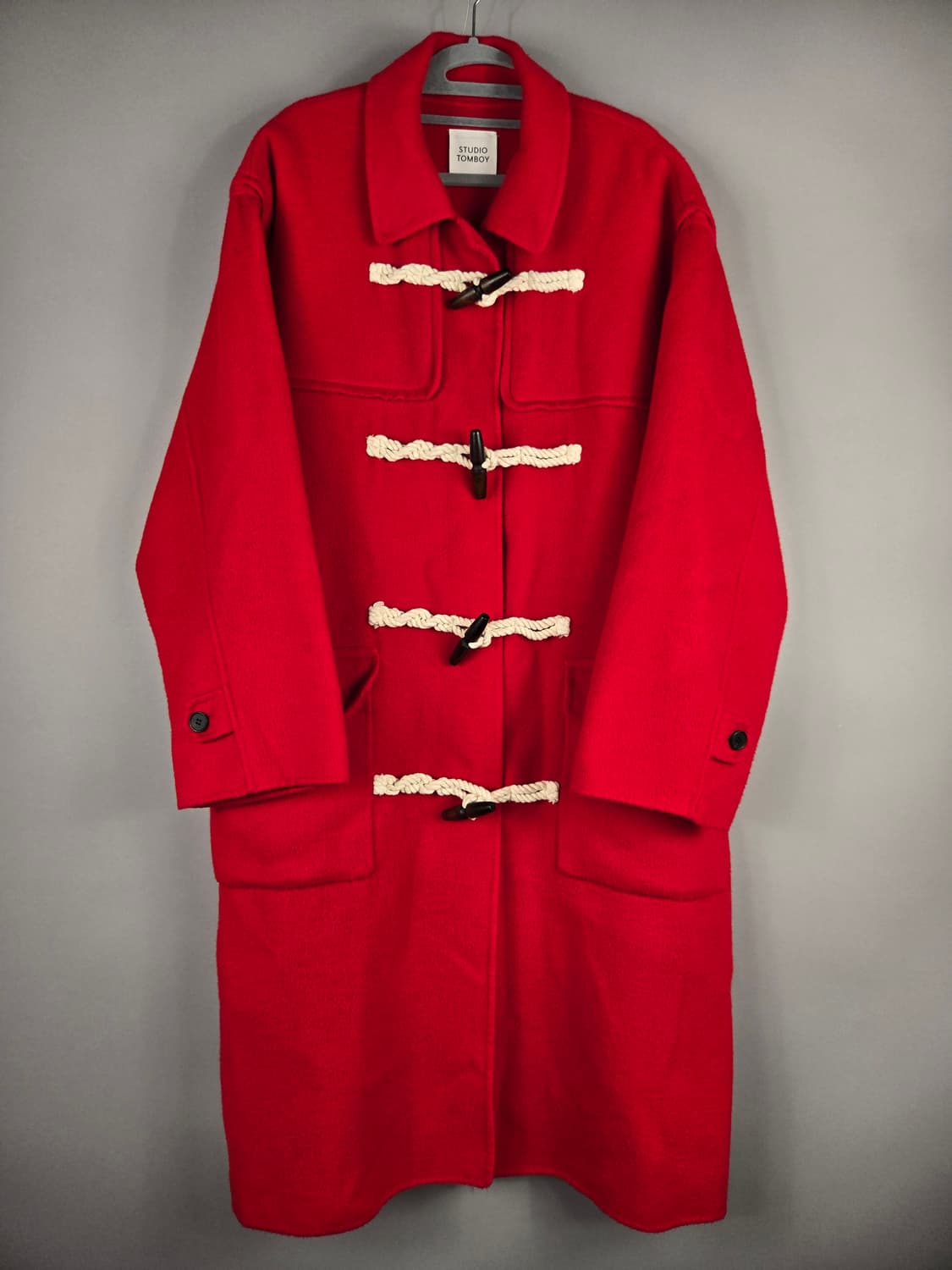 [무료배송]스튜디오 톰보이 여성 오버핏 울 앙고라 더플 코트 상품이미지1