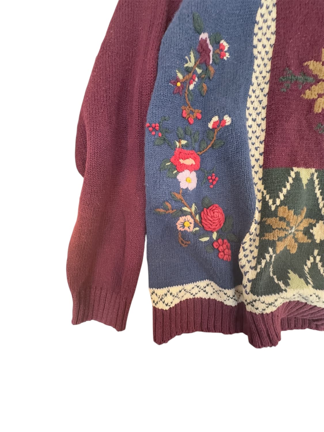 일본빈티지 꽃자수 자수니트 상품이미지4