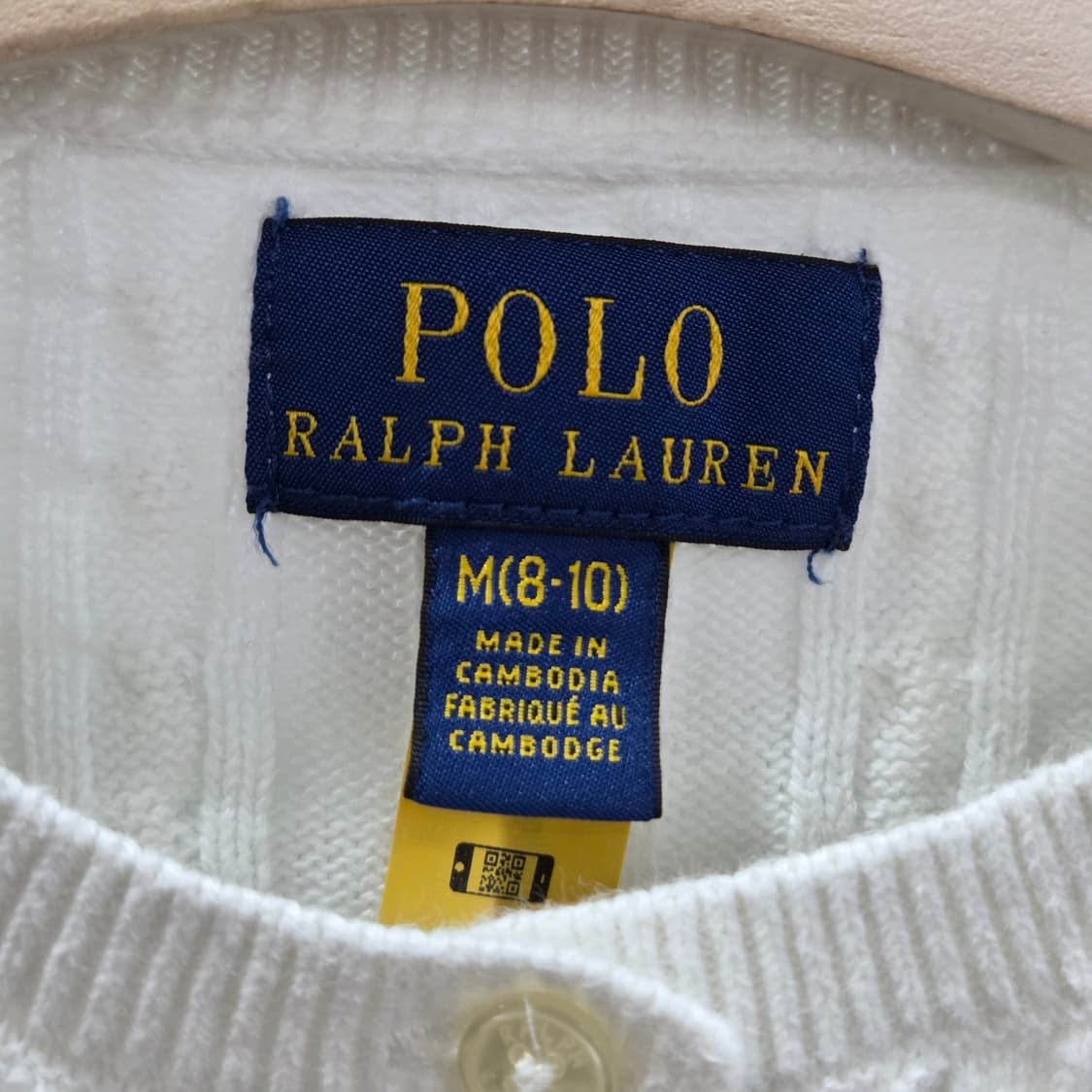 폴로랄프로렌 여아 케이블 니트 가디건 화이트 M/8/10  상품이미지3