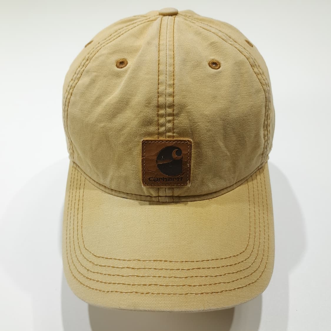 CL837 칼하트 가죽패치 페이드 샌드브라운 볼캡 모자 상품이미지3