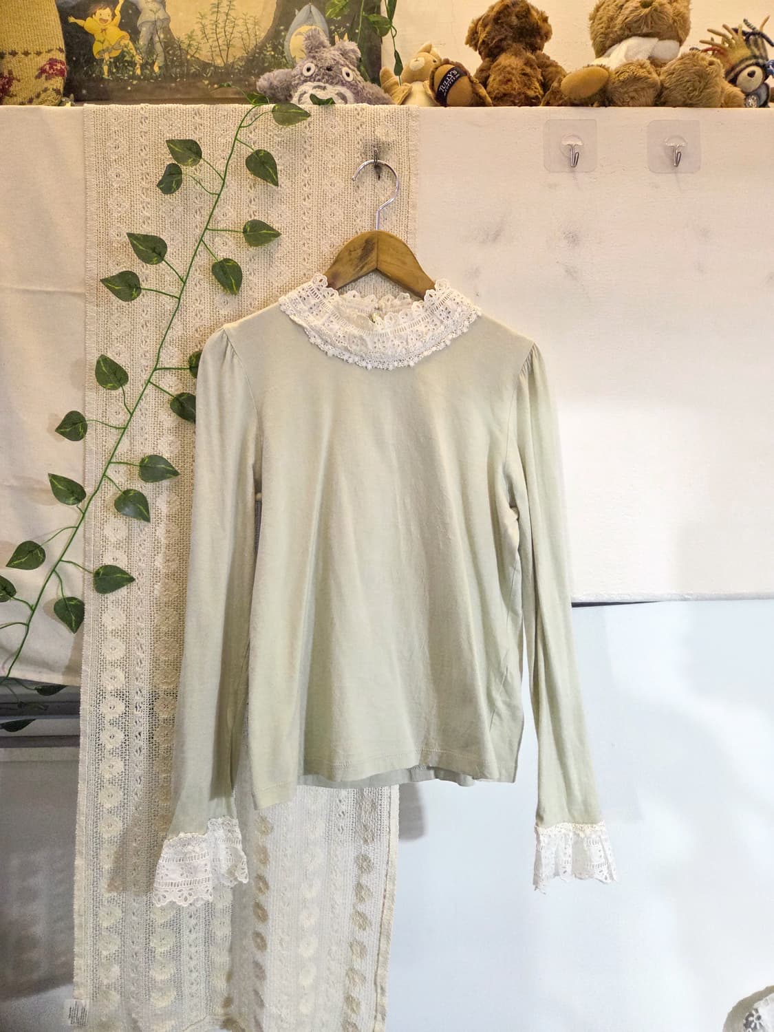 파스텔 그린 목폴라 슬리브 상품이미지1