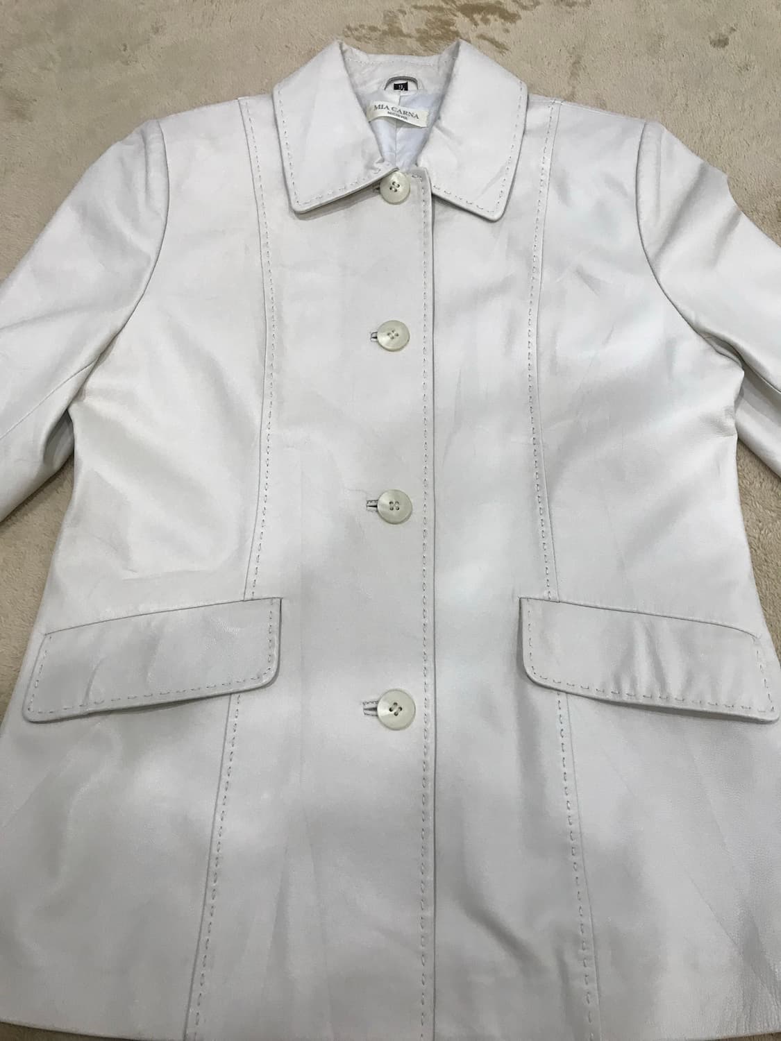 빈티지 베이지 레더자켓  상품이미지2