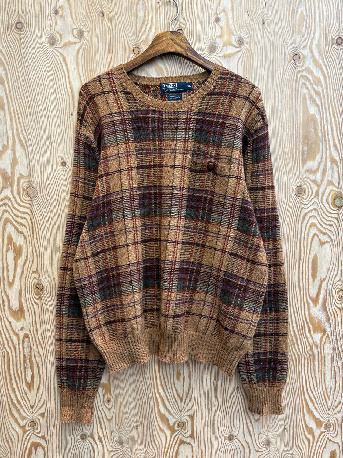 폴로 랄프로렌 캐시미어 체크 니트 상품이미지1