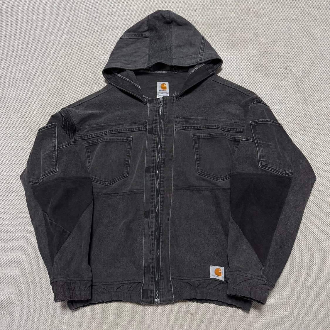 칼하트 블랙 데님 포켓 후드 자켓 상품이미지1
