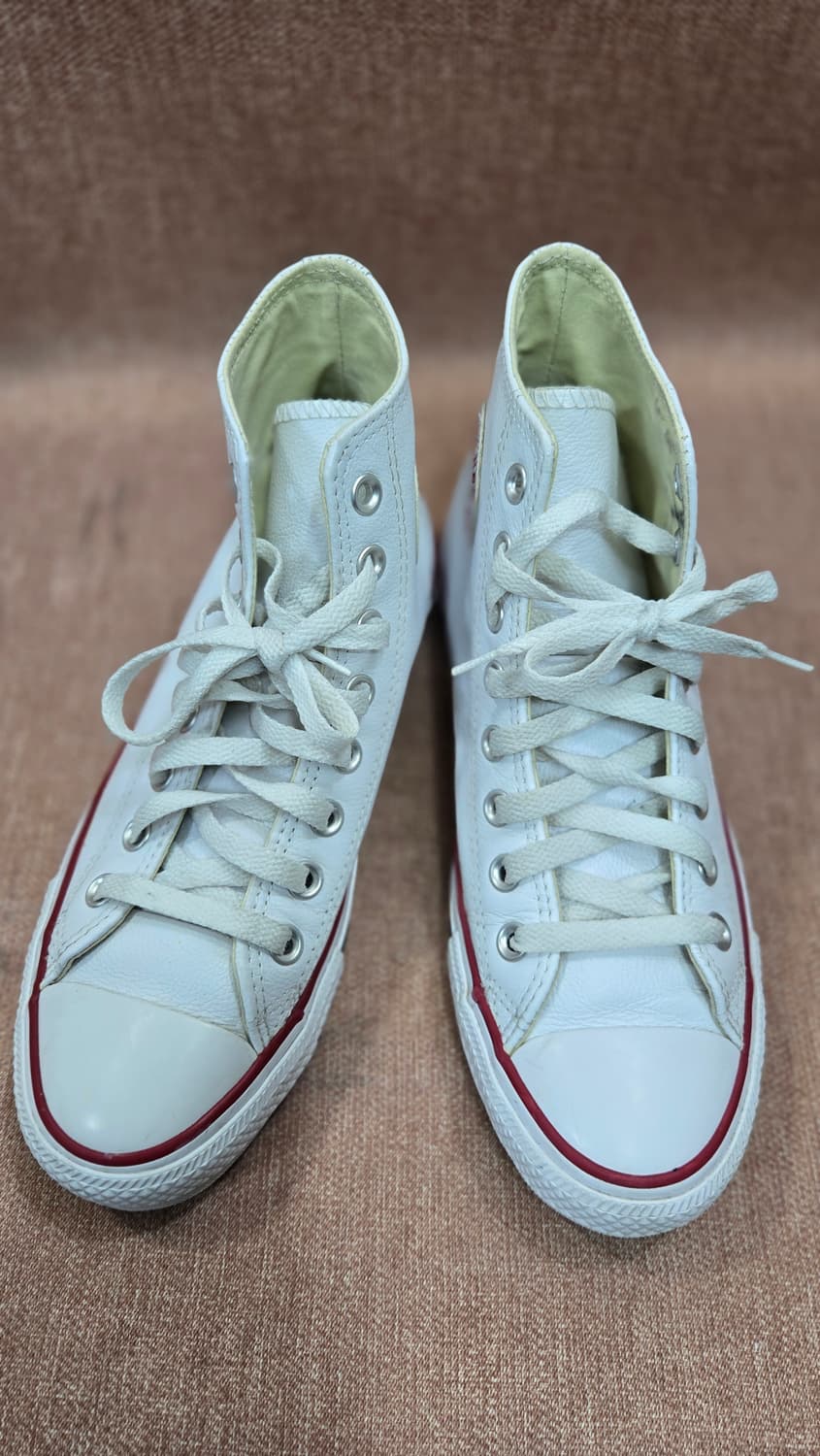 컨버스 250mm- 올스타 레더 하이 화이트 상품이미지1