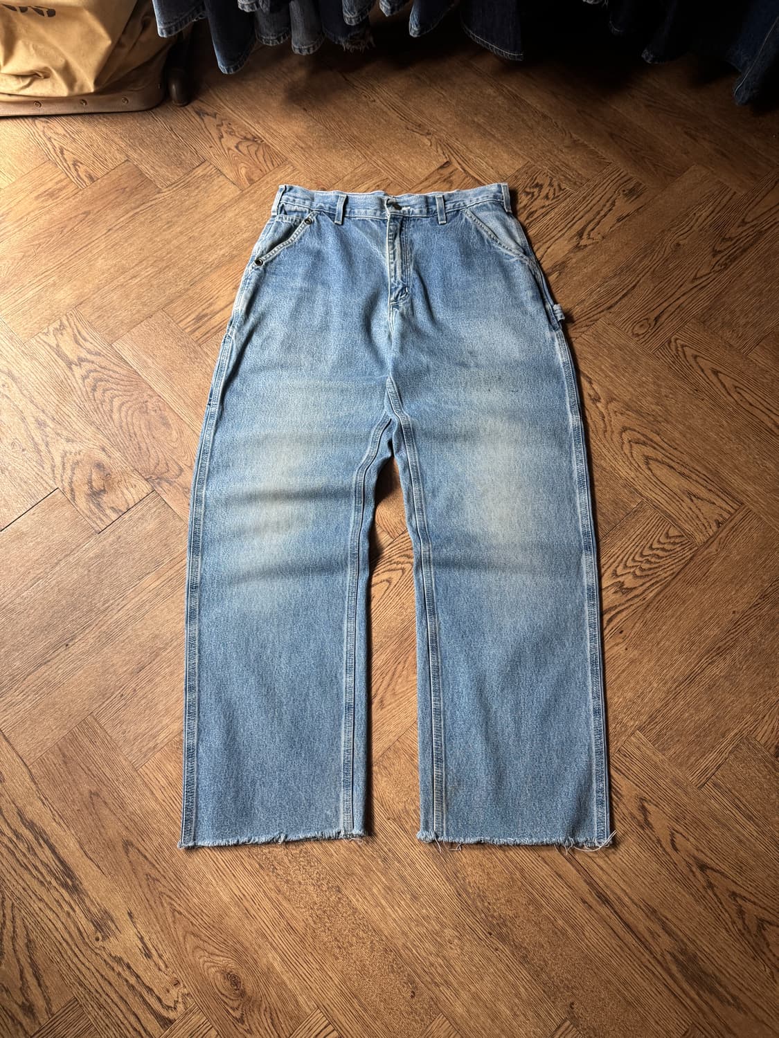 [33]칼하트 USA 덩가리핏 컷오프 싱글니 카펜터 워크 데님 팬츠 상품이미지2