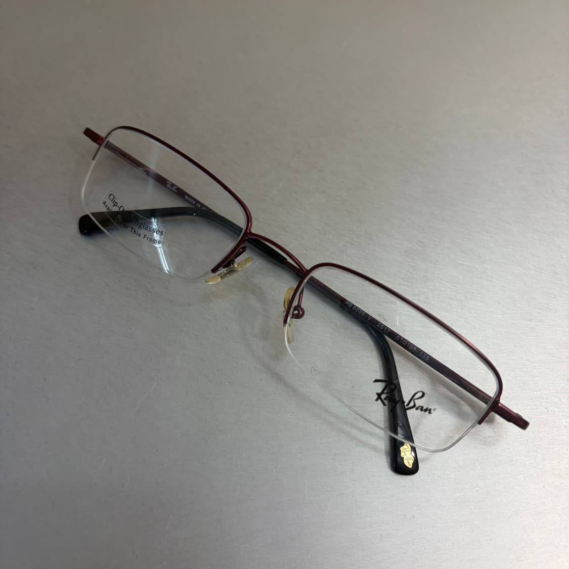 레이벤 RB 6036-V 2517 버건디 하프림 반무테 안경 상품이미지2