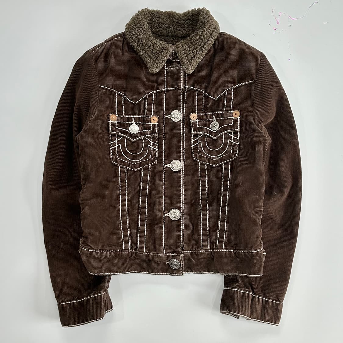 True relilgion 트루릴리젼 스티치 퍼 안감 코듀로이 자켓 상품이미지3