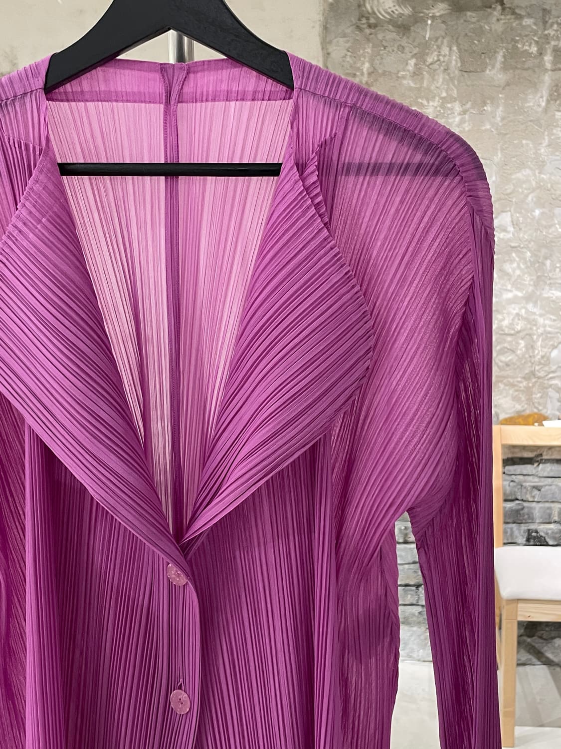 플리츠 플리즈 퍼플 2B 폴리에스터 셔츠 상품이미지3